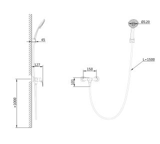 Смеситель для душа Wonzon & Woghand WW-4540-MW белый матовый